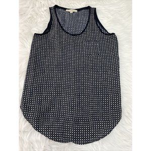 Ann Taylor LOFT black floral blouse Sleeveless Size S Front Pocket EUC ☑️